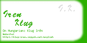 iren klug business card